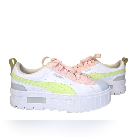 Puma Mayze Pop Colorblocked Leather Lace Up Platform Sneaker Size 8 In Pastels - Picture 10 of 16